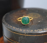 Green Onyx Octagon Vermeil Ring