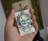$10 Treats! Aquamarine Crystal Earrings - Medium Octagon