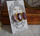 BLACK FRIDAY Amethyst Purple Crown Earrings - Large Oval