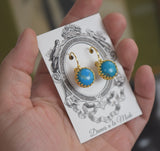 Turquoise Crown Earrings - Medium Round