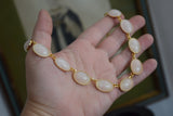 SALE! Pale Pink Stone Collet Necklace - Large Oval