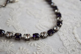 BLACK FRIDAY Dark Purple and Crystal Necklace - Sample Sale!