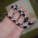 BLACK FRIDAY Dark Purple and Crystal Necklace - Sample Sale!