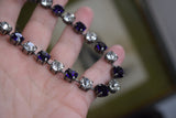 BLACK FRIDAY Dark Purple and Crystal Necklace - Sample Sale!