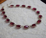 BLACK FRIDAY Dark Pink Crown Necklace - Large Oval - Sample Sale