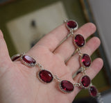 BLACK FRIDAY Dark Pink Crown Necklace - Large Oval - Sample Sale