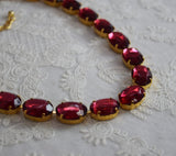 BLACK FRIDAY Raspberry Pink Mirror Collet Necklace - Large Oval - Sample Sale