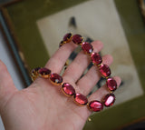 BLACK FRIDAY Raspberry Pink Mirror Collet Necklace - Large Oval - Sample Sale
