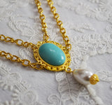 Turquoise Chain Pendant Necklace