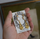 Art Deco Opal Dangle Earrings