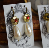 Renaissance Quatrefoil Pearl Earrings