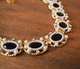 Tudor Black and Pearl Collar Necklace