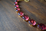 Sample Sale! Dark Pink Aurora Necklace - Large Oval