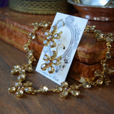 Colorado Topaz Georgian Floral Earrings