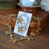 Colorado Topaz Georgian Floral Earrings