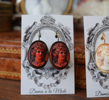 Classical Cameo Earrings - Red/Black or Pink/Ivory - Extra Large Oval