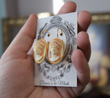 Classical Cameo Earrings - Red/Black or Pink/Ivory - Extra Large Oval