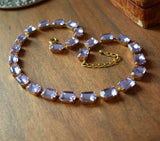 Light Purple Aurora Crystal Necklace - Medium Octagon