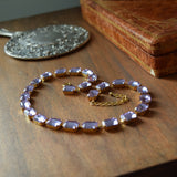 Light Purple Aurora Crystal Necklace - Medium Octagon