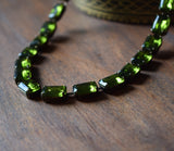 Sample Sale! Olive Crystal Collet Necklace - Medium Octagon