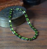 Sample Sale! Olive Crystal Collet Necklace - Medium Octagon