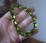 Sample Sale! Olive Crystal Collet Necklace - Medium Octagon