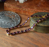 Sample Sale! Dark Purple Crystal Collet Necklace - Medium Octagon