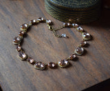 Peach Aurora Halo Necklace - Large Oval