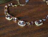Peach Aurora Halo Necklace - Large Oval