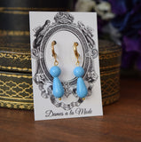 BLACK FRIDAY Turquoise teardrop 2-stone earrings