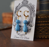 BLACK FRIDAY Turquoise teardrop 2-stone earrings