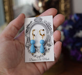 BLACK FRIDAY Turquoise teardrop 2-stone earrings