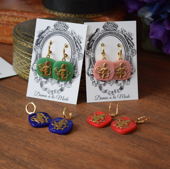 BLACK FRIDAY Greek Warrior Cameo Earrings