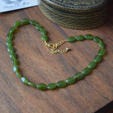 BLACK FRIDAY Olive green beaded necklace - Sample Sale