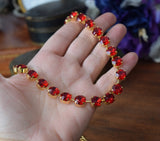 BLACK FRIDAY Aurora Crystal Ruby Red Necklace - Tiny Round