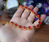 BLACK FRIDAY Aurora Crystal Ruby Red Necklace - Tiny Round