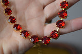 BLACK FRIDAY Aurora Crystal Ruby Red Necklace - Tiny Round