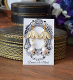 BLACK FRIDAY Caroline Murat Leaf and Pearl Earrings