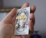 BLACK FRIDAY Caroline Murat Leaf and Pearl Earrings