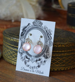 BLACK FRIDAY Pink Moonstone and Crystal Earrings
