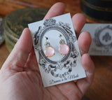 BLACK FRIDAY Pink Moonstone and Crystal Earrings