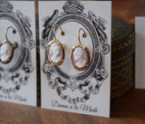 BLACK FRIDAY Light Purple Cameo Collar Earrings