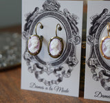 BLACK FRIDAY Light Purple Cameo Collar Earrings