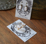 BLACK FRIDAY Light Purple Cameo Collar Earrings