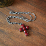 BLACK FRIDAY Dark Red Cross Pendant