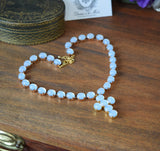 BLACK FRIDAY Moonstone Collet Necklace with Cross Pendant