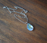 BLACK FRIDAY Fantasy Ice Blue Pendant Necklace