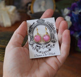 BLACK FRIDAY Pink Moonstone Halo Earrings