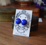 BLACK FRIDAY Large Glass Lapis Earrings