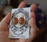 BLACK FRIDAY Goldstone Crown Earrings - Large Oval